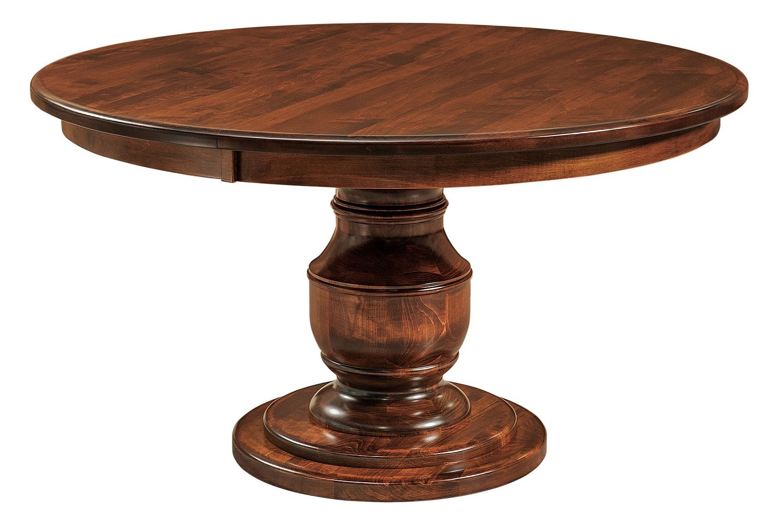 Widely Used Amish Traditional Round Pedestal Dining Table 48", 54", 60 Pertaining To Gaspard Maple Solid Wood Pedestal Dining Tables (Gallery 19 of 20)