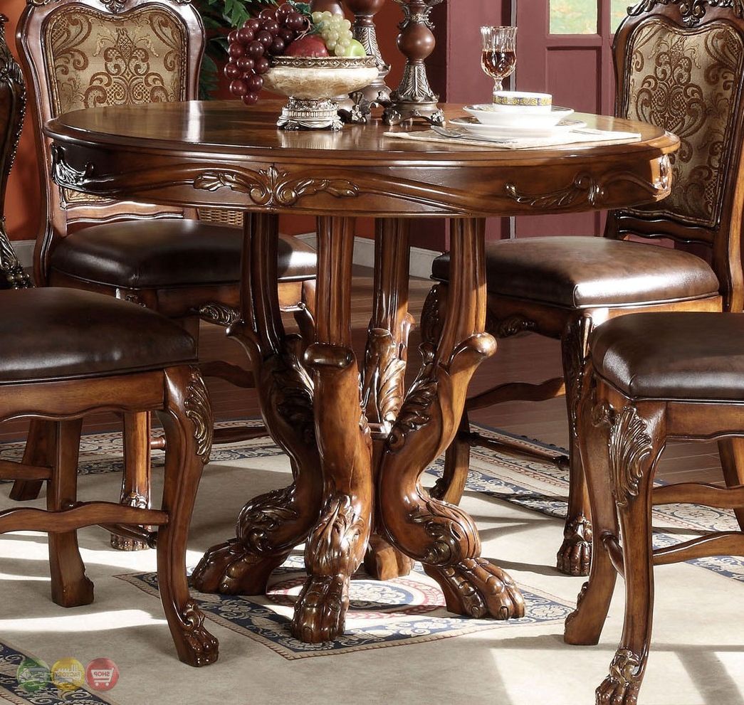 Widely Used Dresden Antique Style Wood Top 48" Counter Height Table In For Counter Height Dining Tables (View 14 of 20)