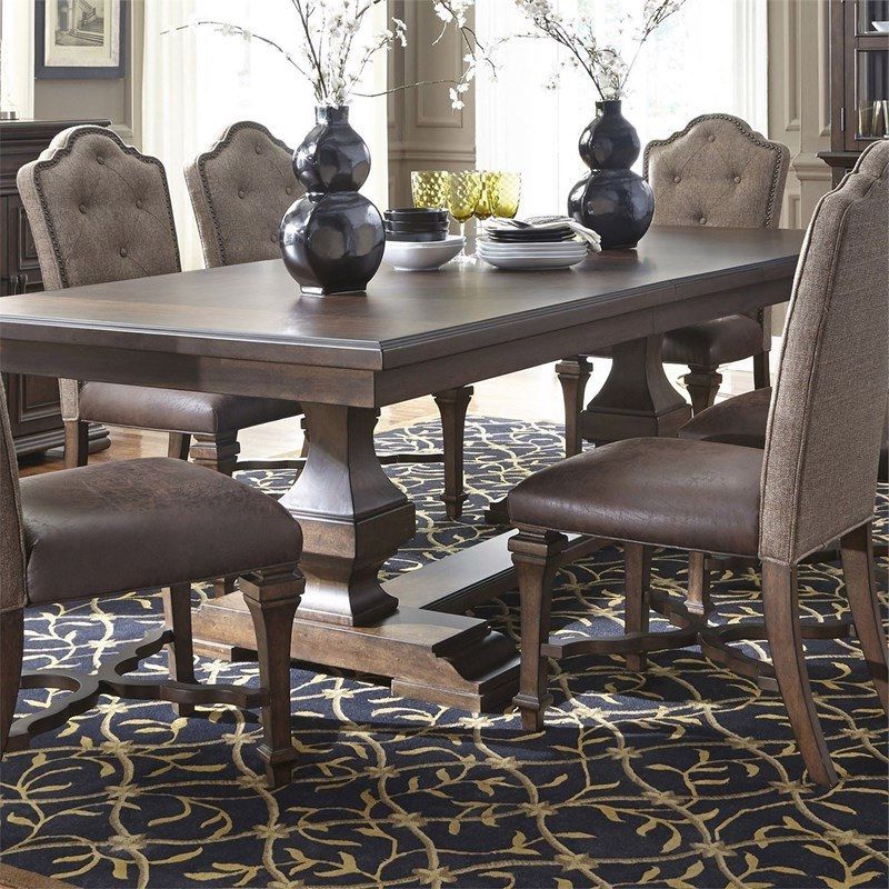 Wilkesville 47'' Pedestal Dining Tables Intended For Well Known Lucca Rustic Tuscan Inspired Dining Room Set (View 8 of 20)