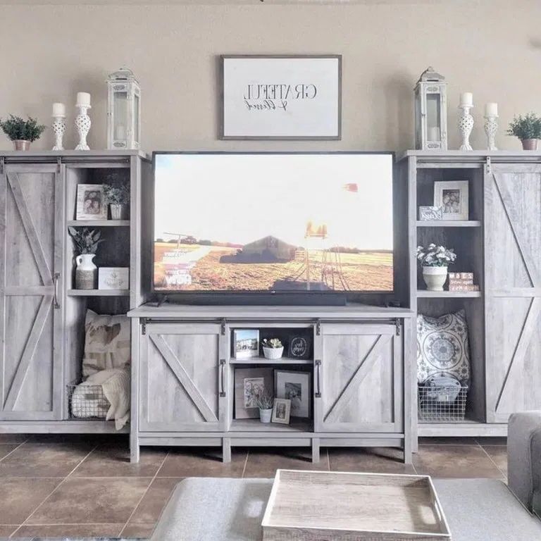 38+ Best Farmhouse Living Room Tv Stand Design Ideas In Urban Rustic Tv Stands (View 10 of 20)