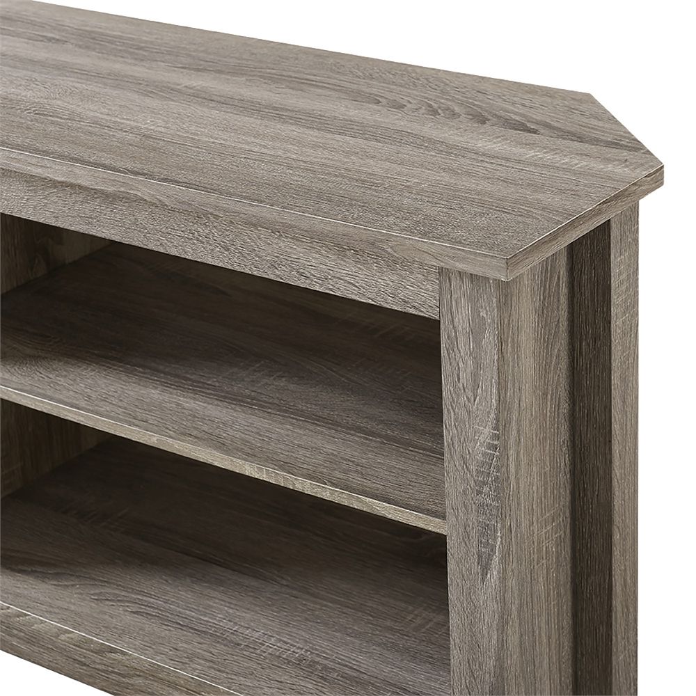58" Corner Tv Stand – Driftwood Inside Techni Mobili 53&quot; Driftwood Tv Stands In Grey (View 15 of 20)