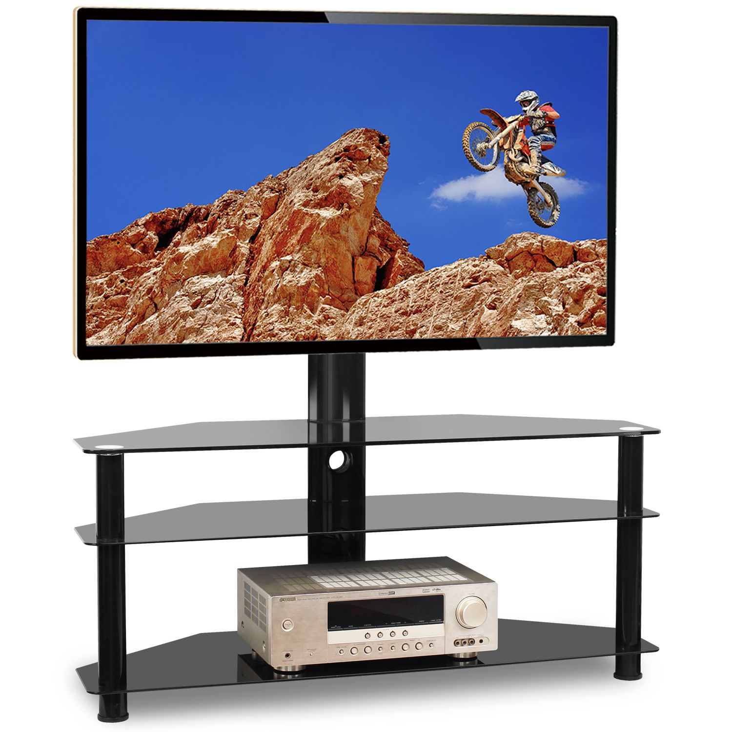 5rcom Floor Tv Stand With Swivel Mount For Flat Curved In Caleah Tv Stands For Tvs Up To 50&quot; (Gallery 6 of 20)