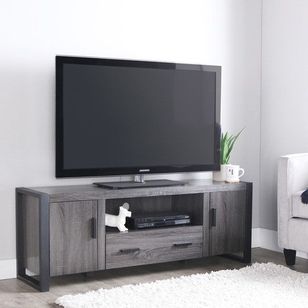60 Inch Charcoal Grey Tv Stand – Free Shipping Today Intended For Delphi Grey Tv Stands (Gallery 19 of 20)