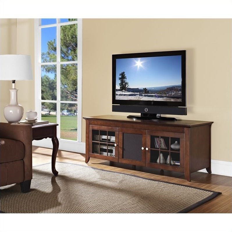 60" Wide Tv Stand In Walnut – Cre60 With Carbon Wide Tv Stands (Gallery 19 of 20)