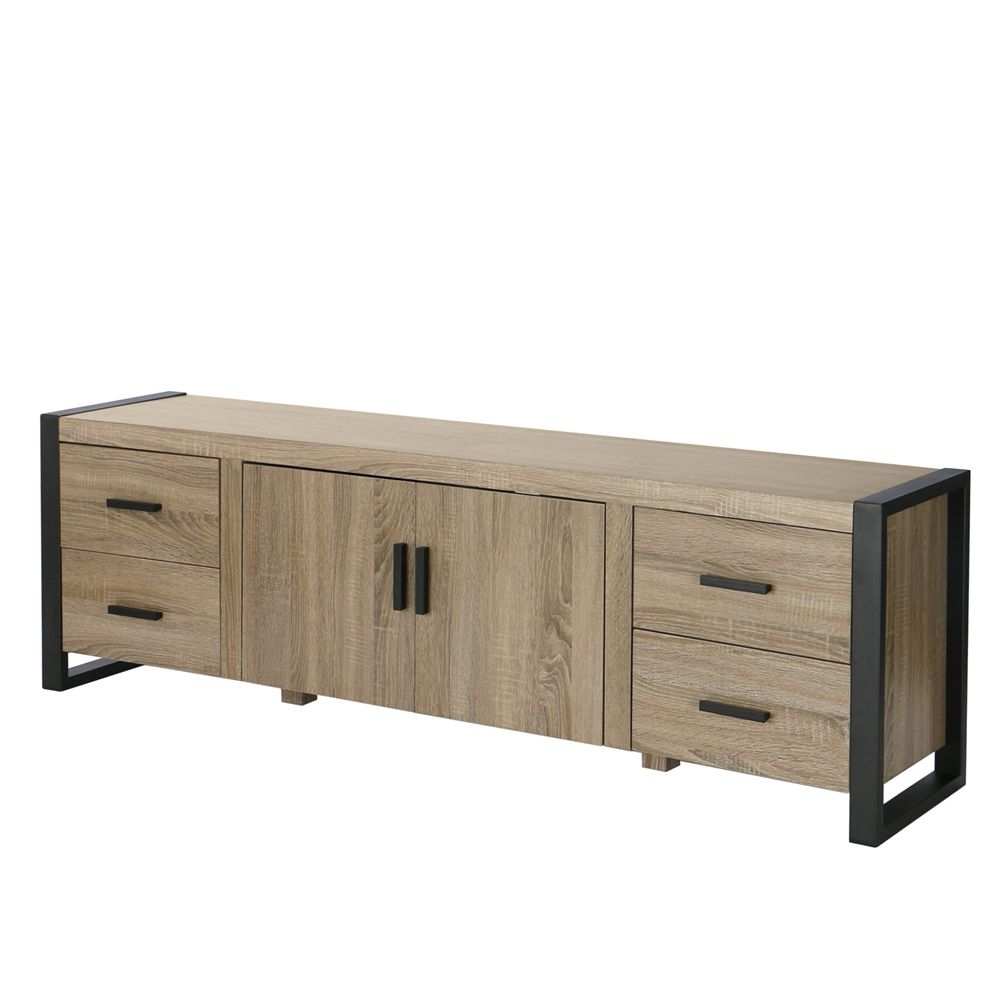 70" Driftwood Wood Tv Stand Console Within Techni Mobili 53&quot; Driftwood Tv Stands In Grey (Gallery 6 of 20)