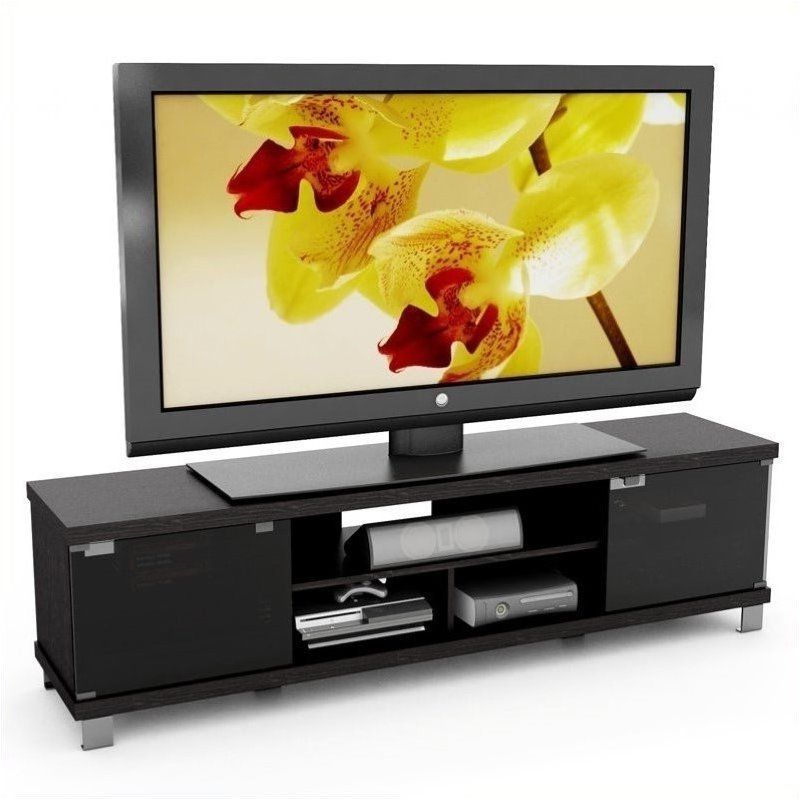 71" Extra Wide Tv Stand In Ravenwood Black – B 207 Cht With Regard To Deco Wide Tv Stands (View 7 of 20)