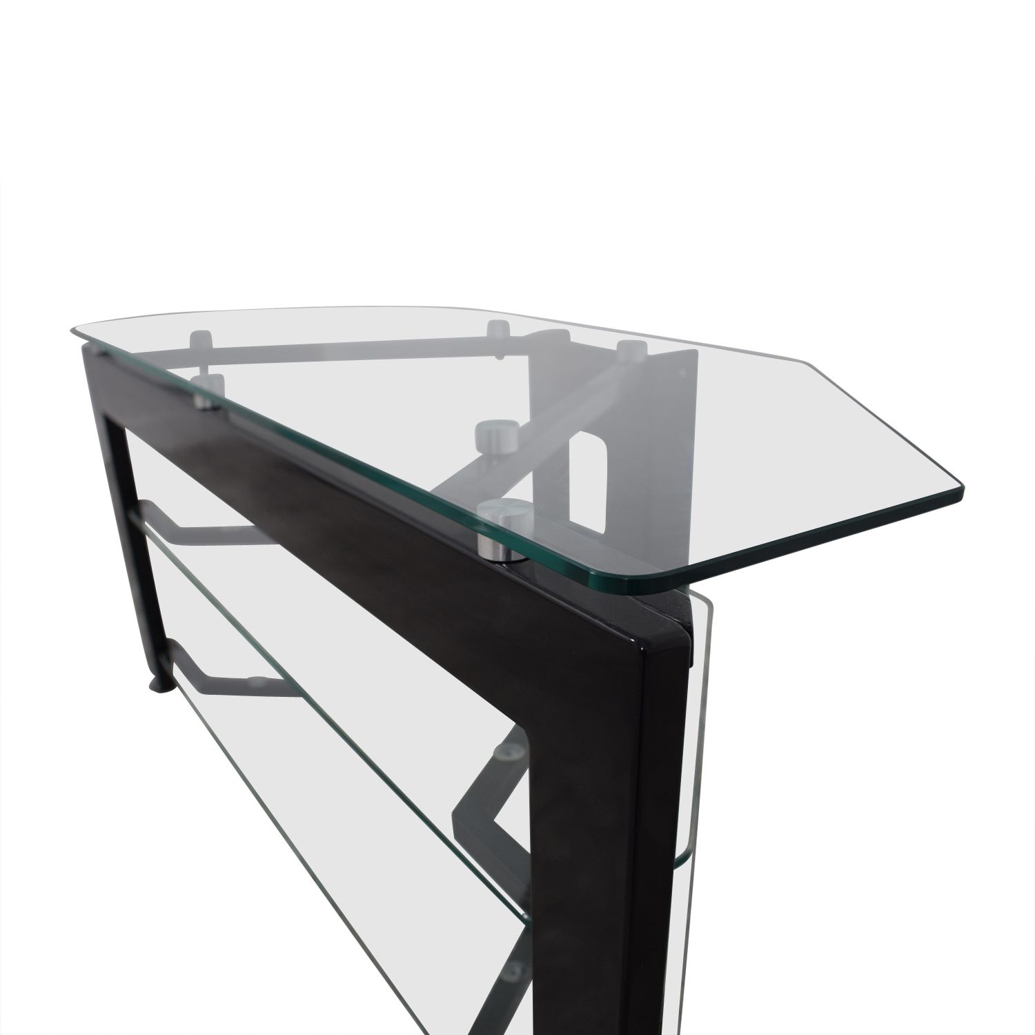 90% Off – Glass Two Shelf Corner Tv Stand / Storage With Regard To Priya Corner Tv Stands (Gallery 20 of 20)