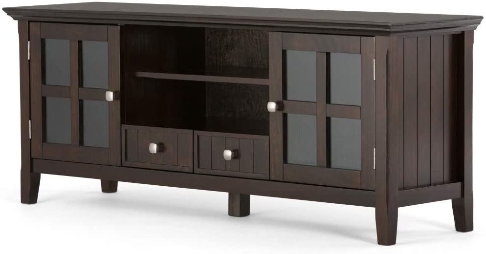 Acadian Solid Wood Universal Tv Media Stand, 60 Inch Wide Intended For Greenwich Wide Tv Stands (Gallery 15 of 20)