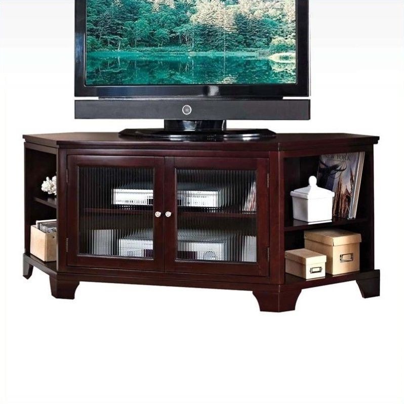Acme Namir Espresso Corner Tv Stand For Flat Screen Tvs Up Inside Camden Corner Tv Stands For Tvs Up To 60" (Gallery 20 of 20)