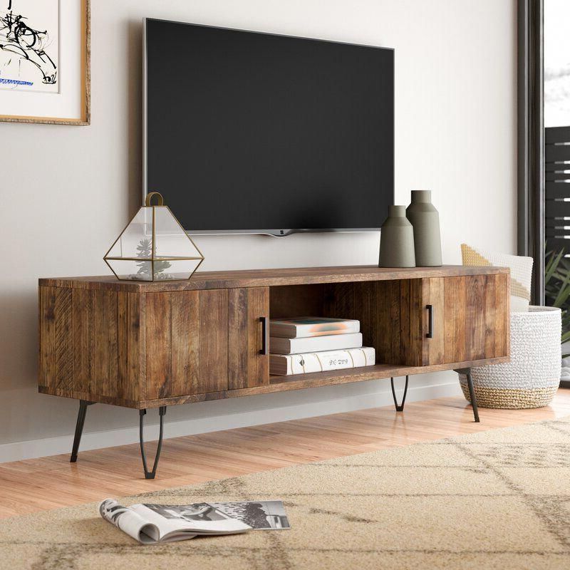 Adger Solid Wood Tv Stand For Tvs Up To 65" In 2020 | Tv Inside Solid Wood Tv Stands For Tvs Up To 65&quot; (View 15 of 20)
