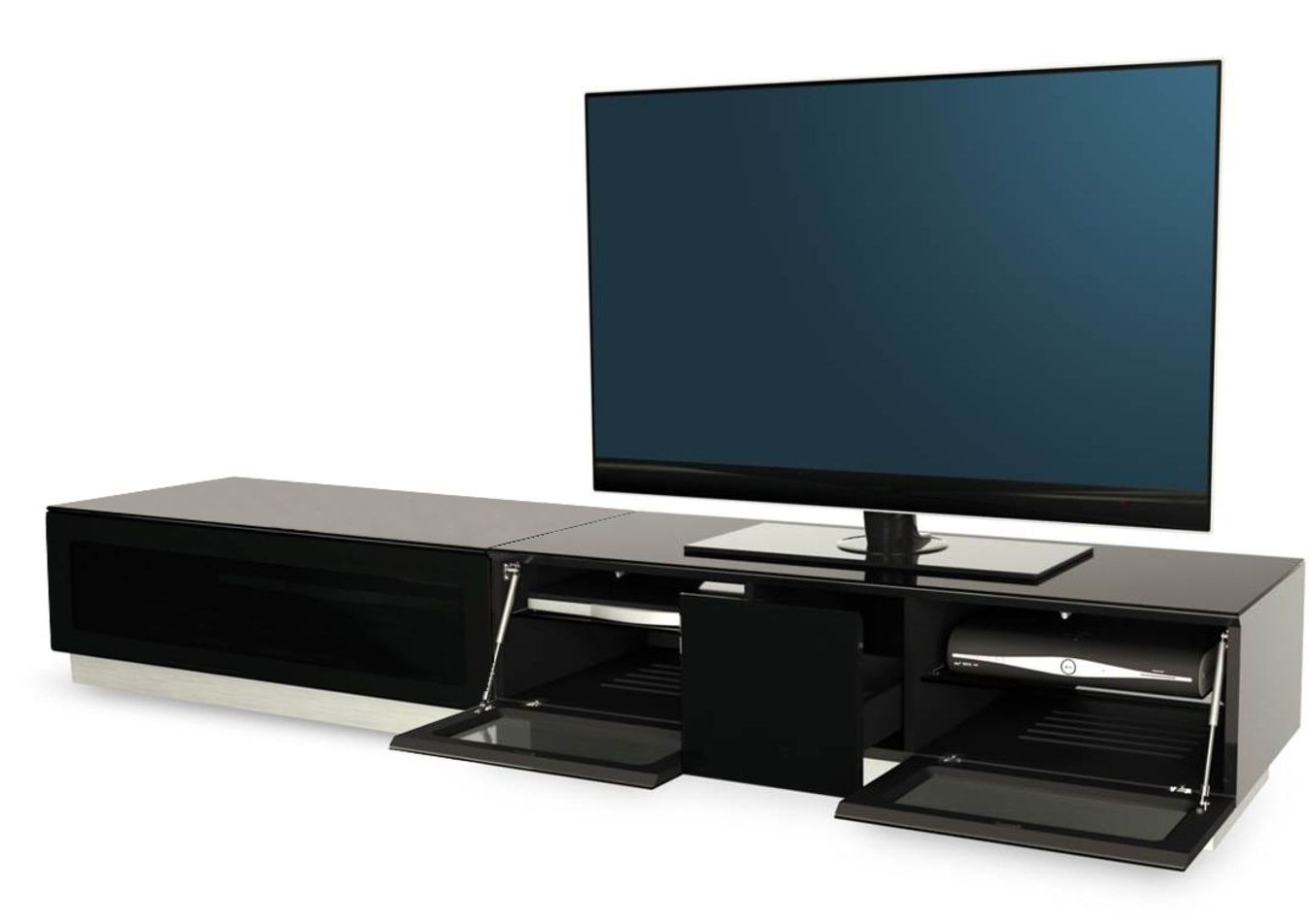 Alphason Element Modular Tv Stand 2100mm  Black Pertaining To Edgeware Black Tv Stands (Gallery 19 of 20)