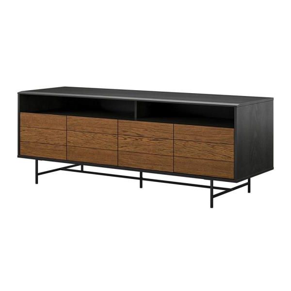 Ameriwood Home Apison 62 In. Black Oak Tv Stand For Tvs Up Intended For Ameriwood Home Rhea Tv Stands For Tvs Up To 70" In Black Oak (Gallery 14 of 20)