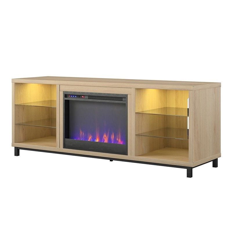 Ameriwood Home Lumina Deluxe Fireplace Tv Stand For Tvs Up Pertaining To Ameriwood Home Rhea Tv Stands For Tvs Up To 70" In Black Oak (View 3 of 20)