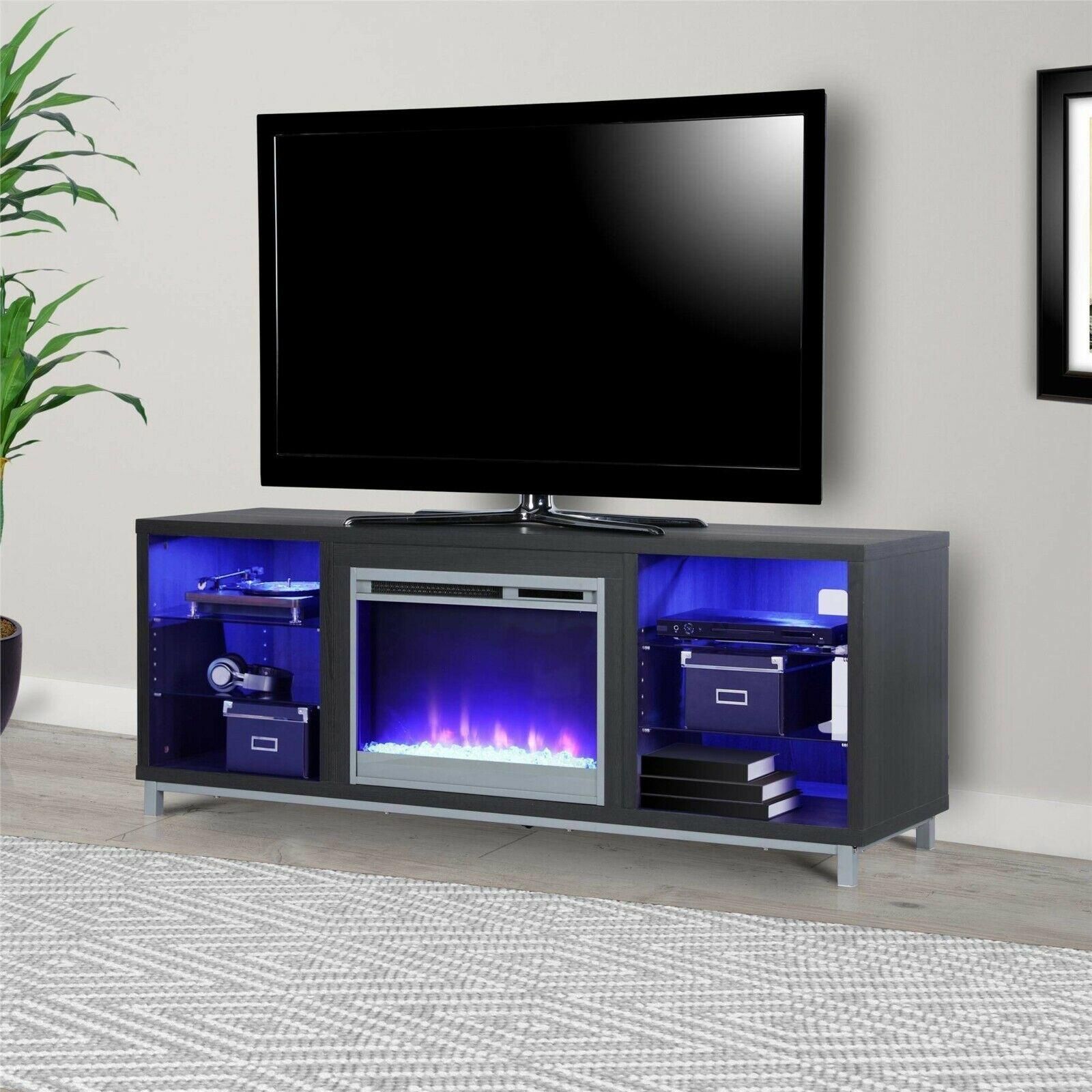 Ameriwood Home Lumina Fireplace Tv Stand For Tvs With Ameriwood Home Rhea Tv Stands For Tvs Up To 70" In Black Oak (View 6 of 20)