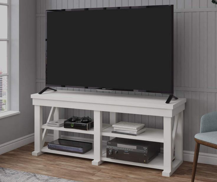 Ameriwood Stockton White Tv Stand – Big Lots | White Tv With Bromley Blue Wide Tv Stands (Gallery 13 of 20)