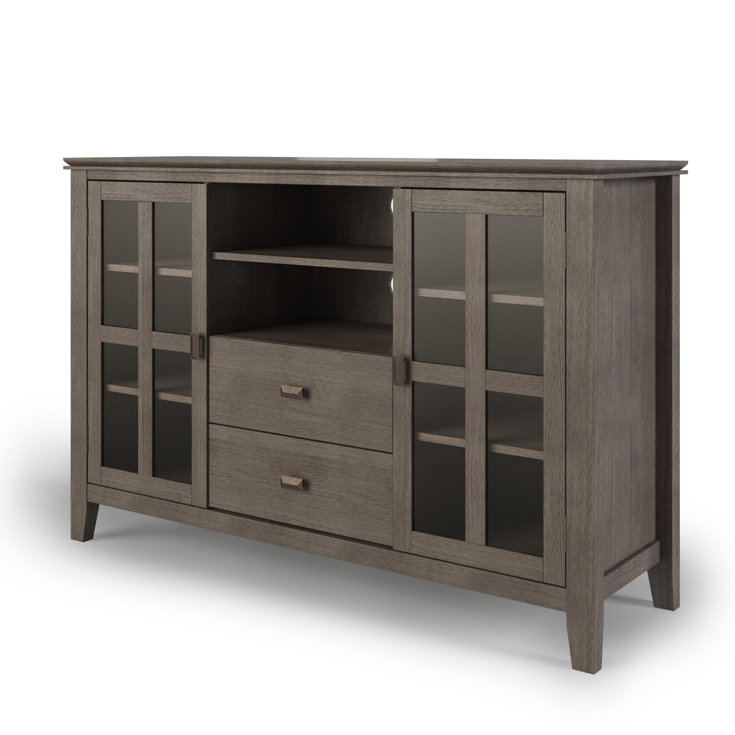Artisan Solid Wood 53 Inch Wide Contemporary Tv Media For Greenwich Wide Tv Stands (View 9 of 20)
