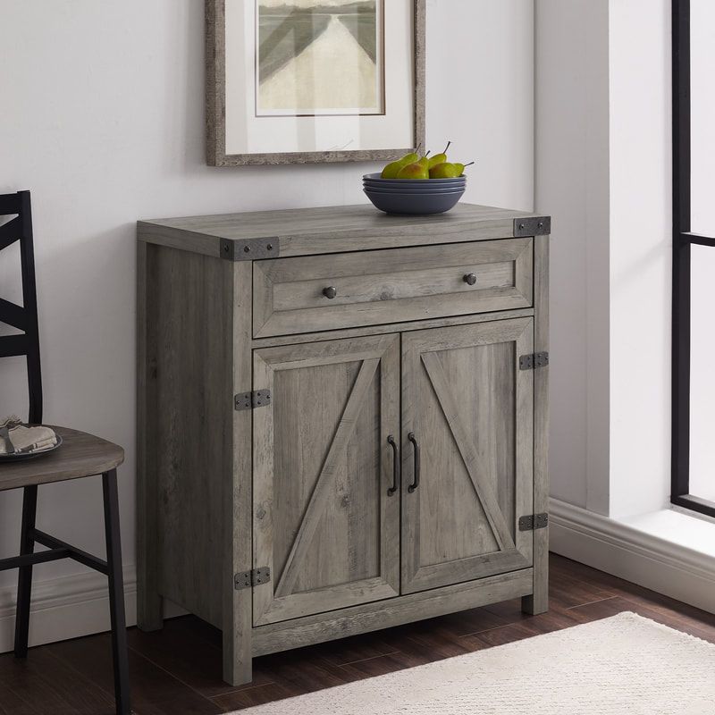 Barn Door Accent Console – Walker Edison With Walker Edison Farmhouse Tv Stands With Storage Cabinet Doors And Shelves (Gallery 14 of 20)