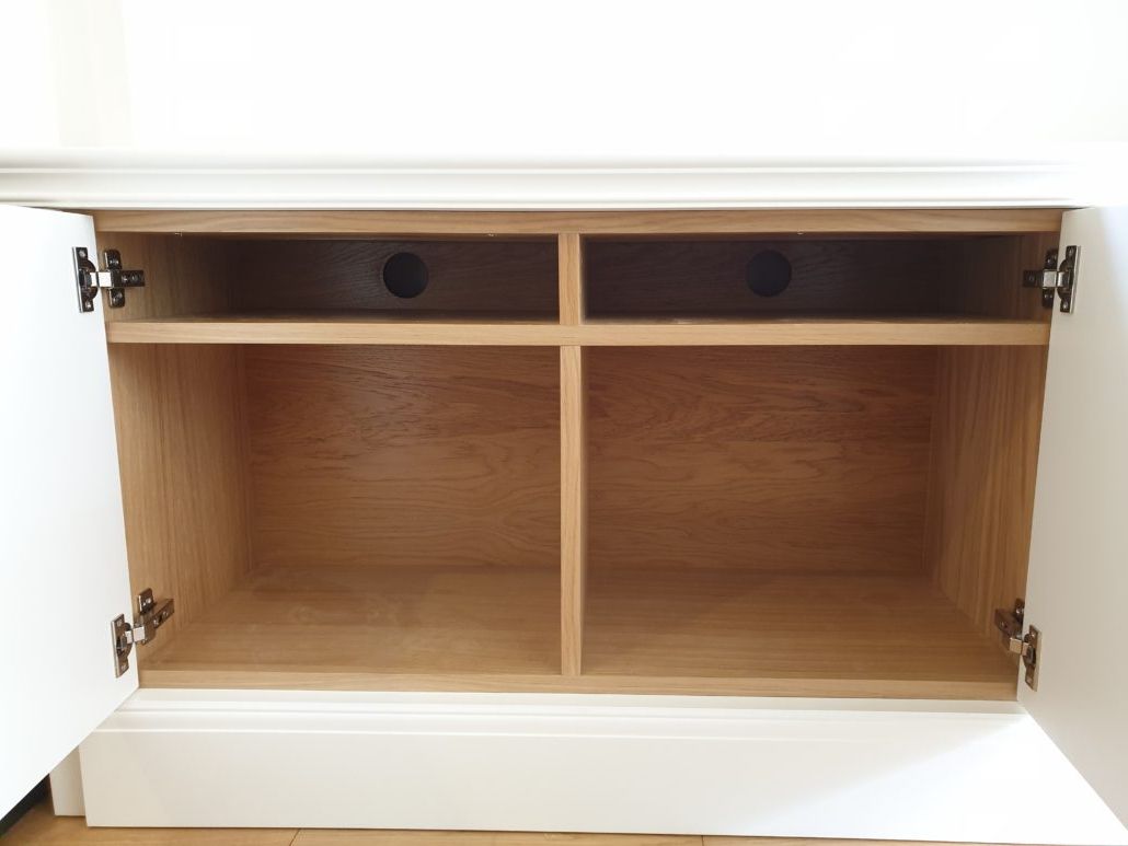 Bespoke Alcove Tv Cabinet In A Spray Painted Finish With With Regard To Greenwich Corner Tv Stands (Gallery 1 of 20)