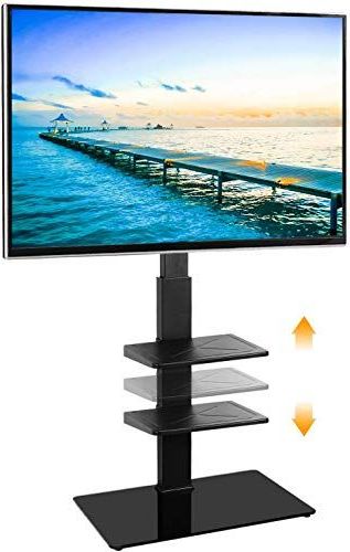 Best Seller 5rcom Swivel Floor Tv Stand 3 Shelves Tv Stand With Regard To Rfiver Universal Floor Tv Stands Base Swivel Mount With Height Adjustable Cable Management (View 15 of 20)