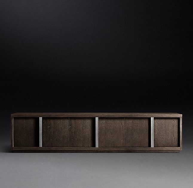 Bezier Panel 6 Door Media Console | Game Room Bar, Loft With Regard To Media Console Cabinet Tv Stands With Hidden Storage Herringbone Pattern Wood Metal (View 16 of 20)