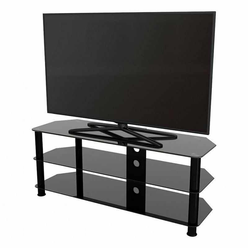 Black Glass Tv Corner Stand | In Cleckheaton, West Within Dillon Black Tv Unit Stands (Gallery 3 of 20)