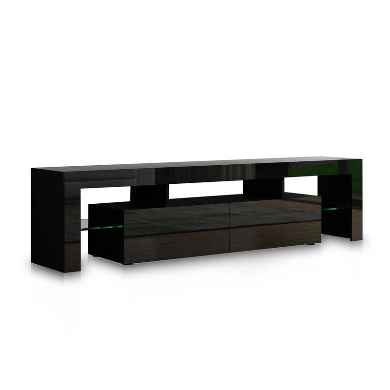 Black Modern Tv Cabinet Stand Furniture Entertainment Unit Inside Modern Black Tabletop Tv Stands (Gallery 20 of 20)