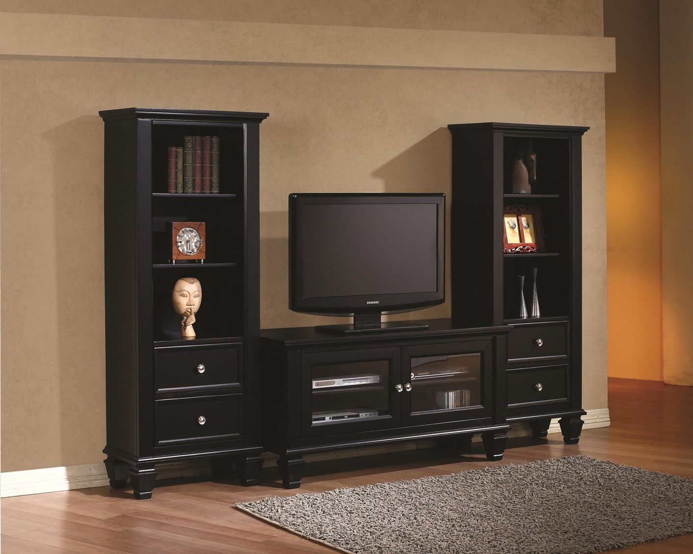 Black Wood Tv Stand – Steal A Sofa Furniture Outlet Los Pertaining To Edgeware Black Tv Stands (Gallery 20 of 20)