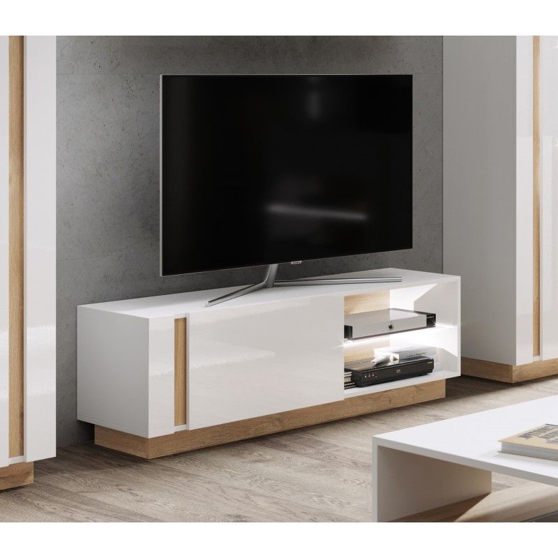 Bmf Arco White 2 Living Room Tv Stand White High Gloss Regarding Bromley White Wide Tv Stands (Gallery 3 of 20)
