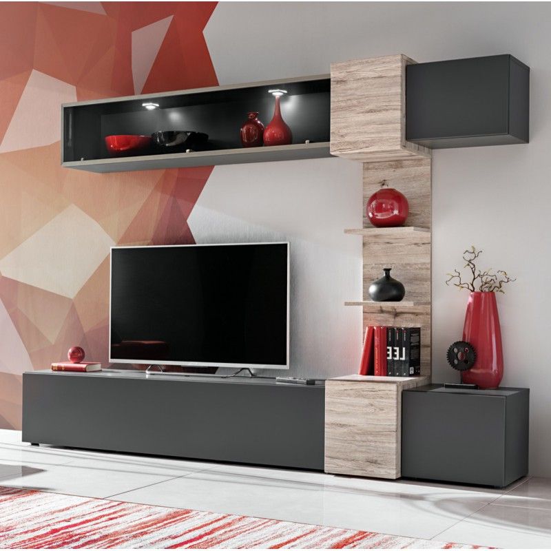 Bmf Rio Wall Unit 230cm Wide Tv Stand Shelves Cabinets Throughout Carbon Extra Wide Tv Unit Stands (Gallery 20 of 20)