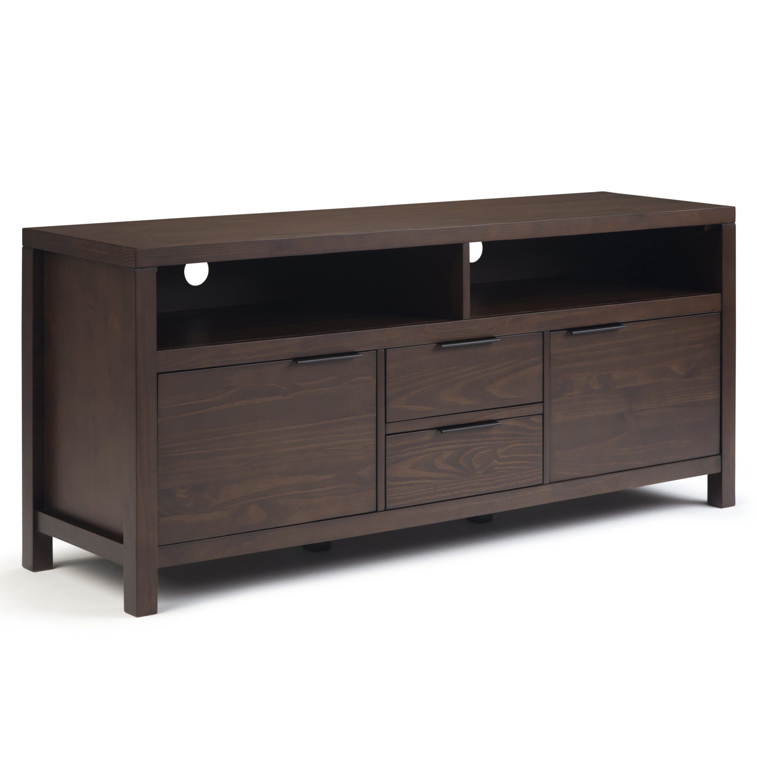 Brooklyn + Max Auster Solid Wood 60 Inch Wide Contemporary Intended For Solid Wood Tv Stands For Tvs Up To 65" (View 13 of 20)