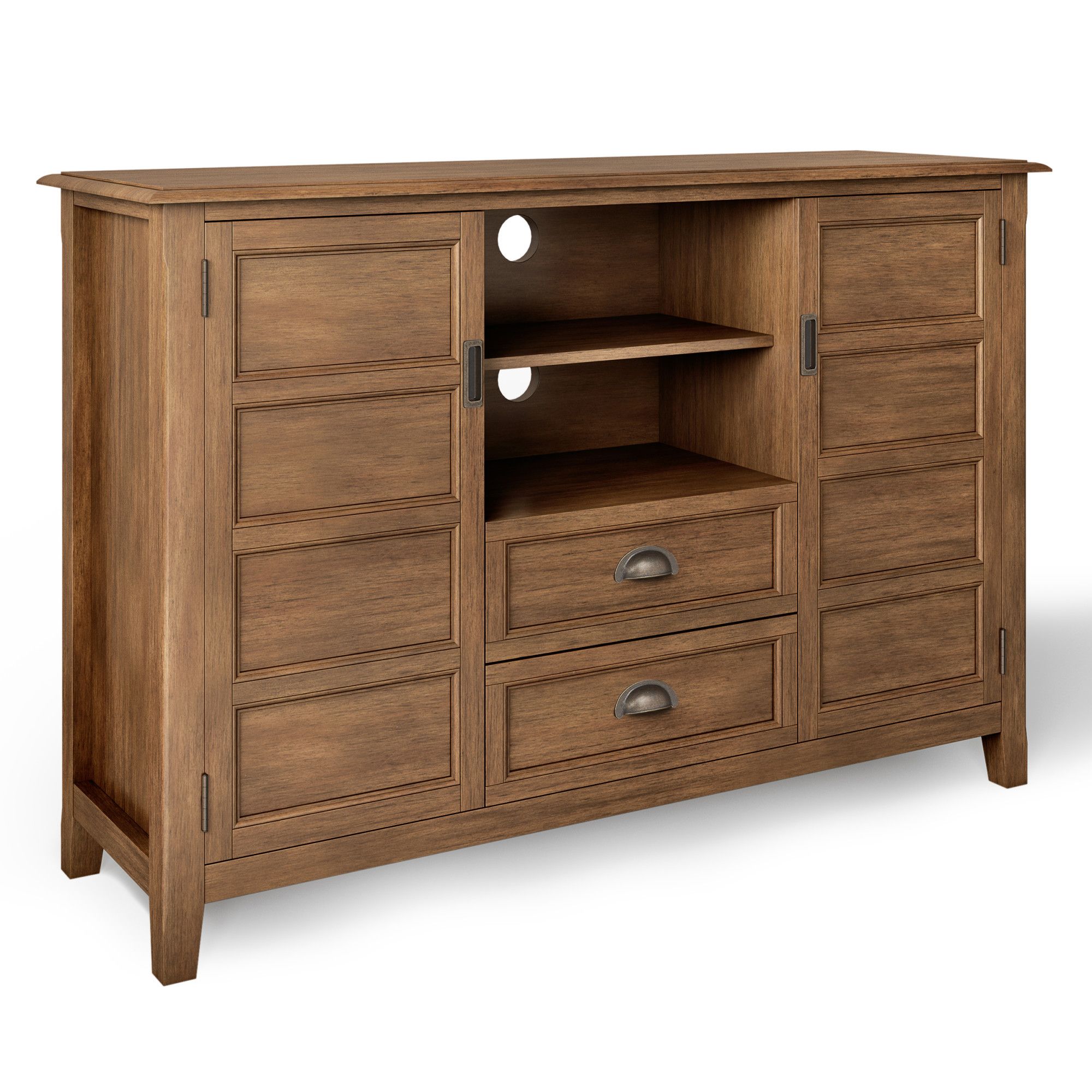 Brooklyn + Max Berkshire Solid Wood 54 Inch Wide Inside Bromley Extra Wide Oak Tv Stands (View 18 of 20)