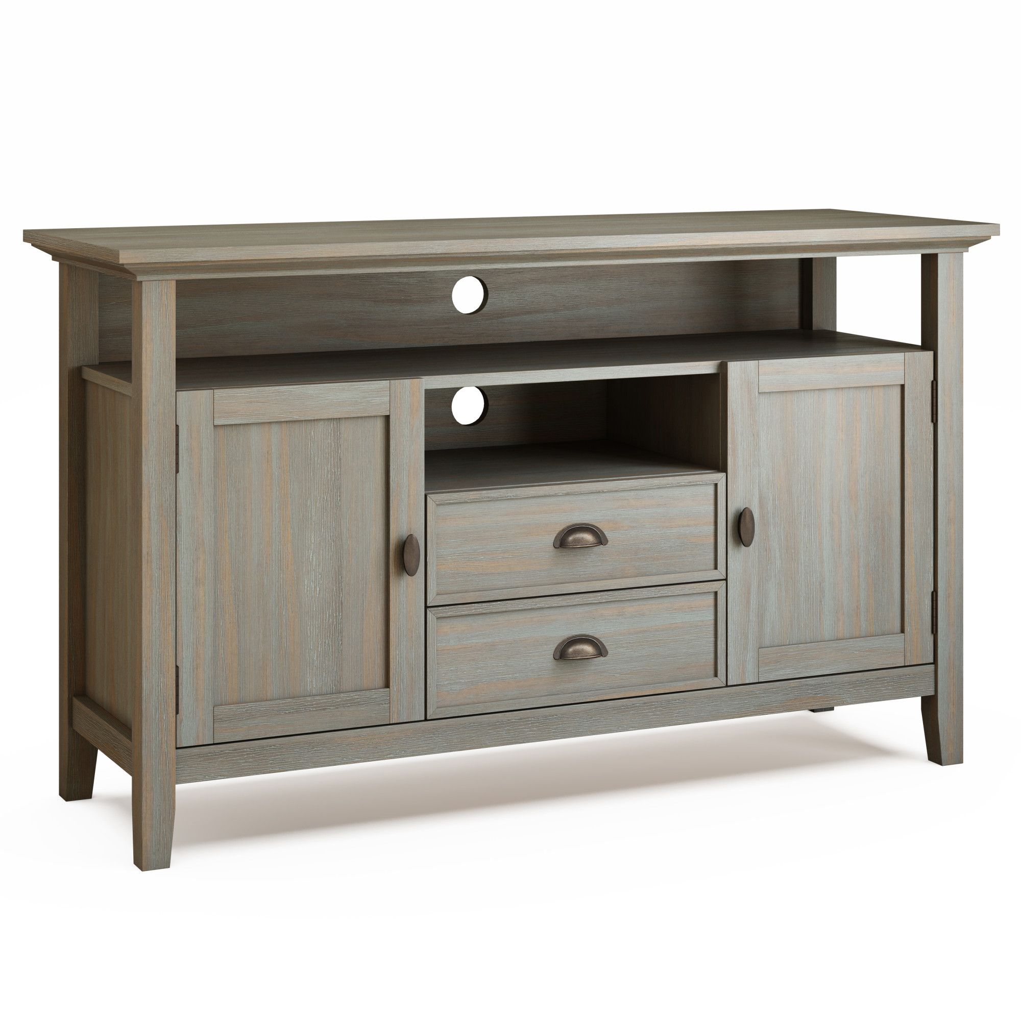 Brooklyn + Max Stanwick Solid Wood 54 Inch Wide Rustic Tv Within Harbor Wide Tv Stands (View 4 of 20)