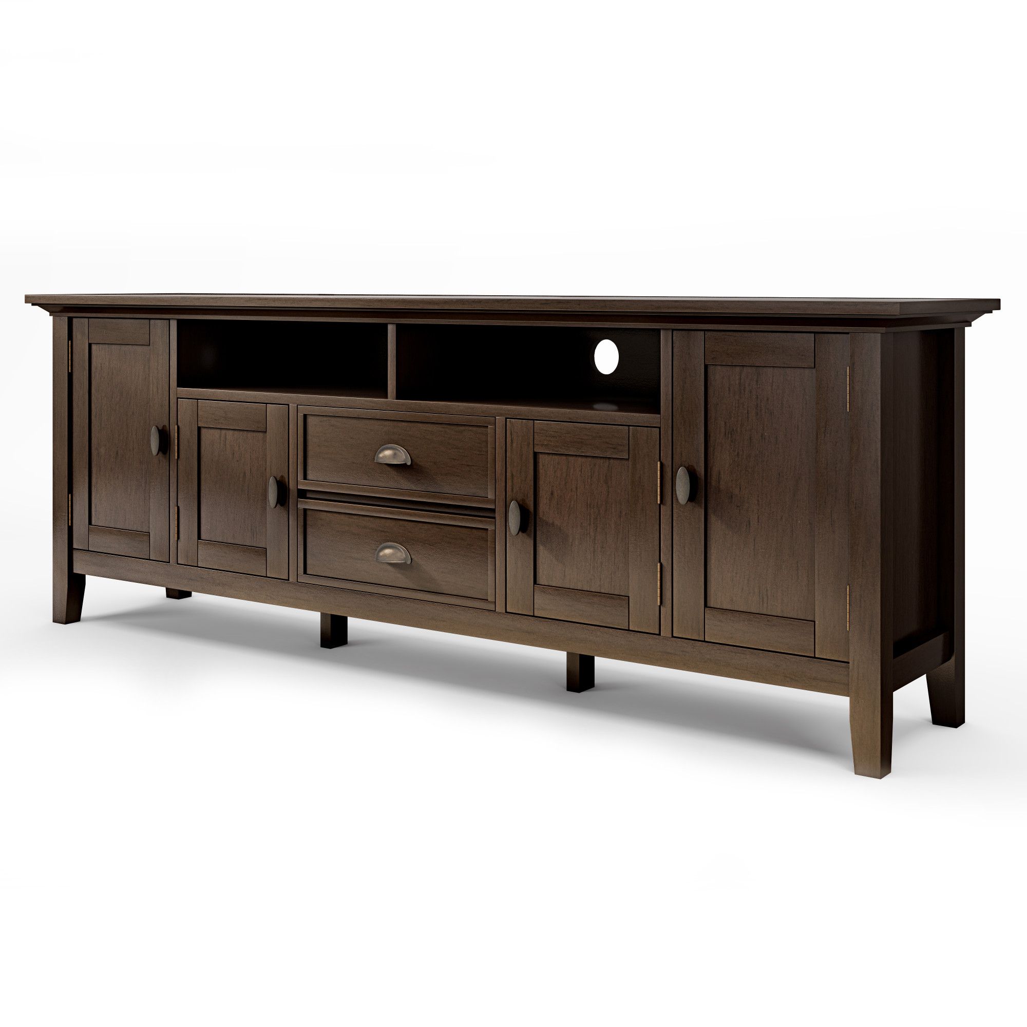 Brooklyn + Max Stanwick Solid Wood 72 Inch Wide Rustic Tv Throughout Bromley Extra Wide Oak Tv Stands (View 7 of 20)
