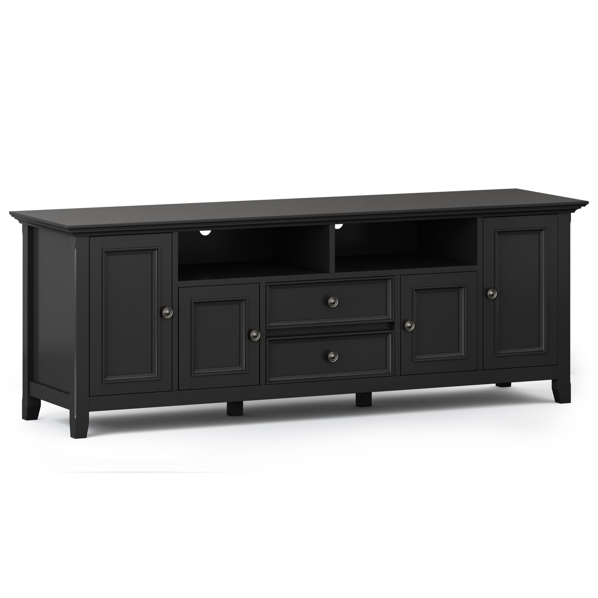 Brooklyn + Max Washington Solid Wood 72 Inch Wide Inside Carbon Extra Wide Tv Unit Stands (View 14 of 20)