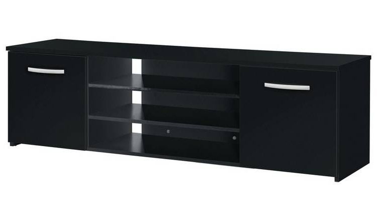 Buy Argos Home Hayward 2 Door Wide Tv Unit – Black Gloss Intended For Jackson Wide Tv Stands (View 17 of 20)