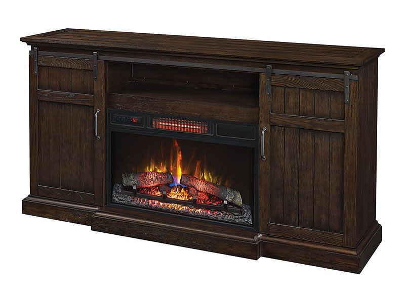 Cabaret Electric Fireplace Entertainment Center For Twin Star Home Terryville Barn Door Tv Stands (Gallery 2 of 20)