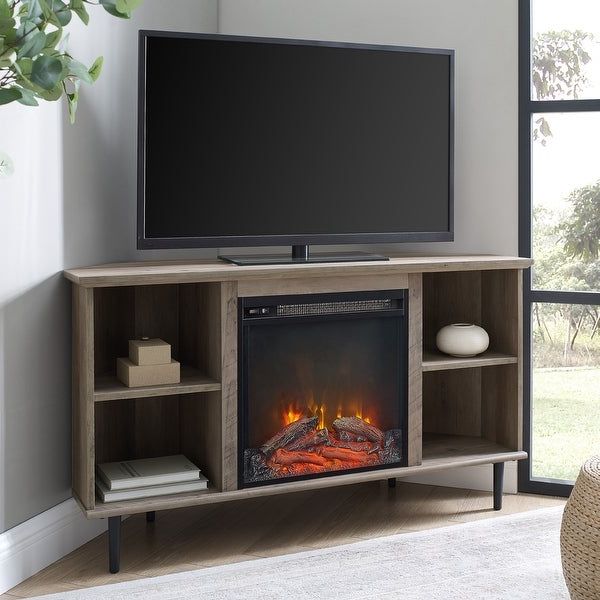 Carbon Loft 48 Inch Corner Fireplace Tv Console Inside Carbon Wide Tv Stands (View 11 of 20)