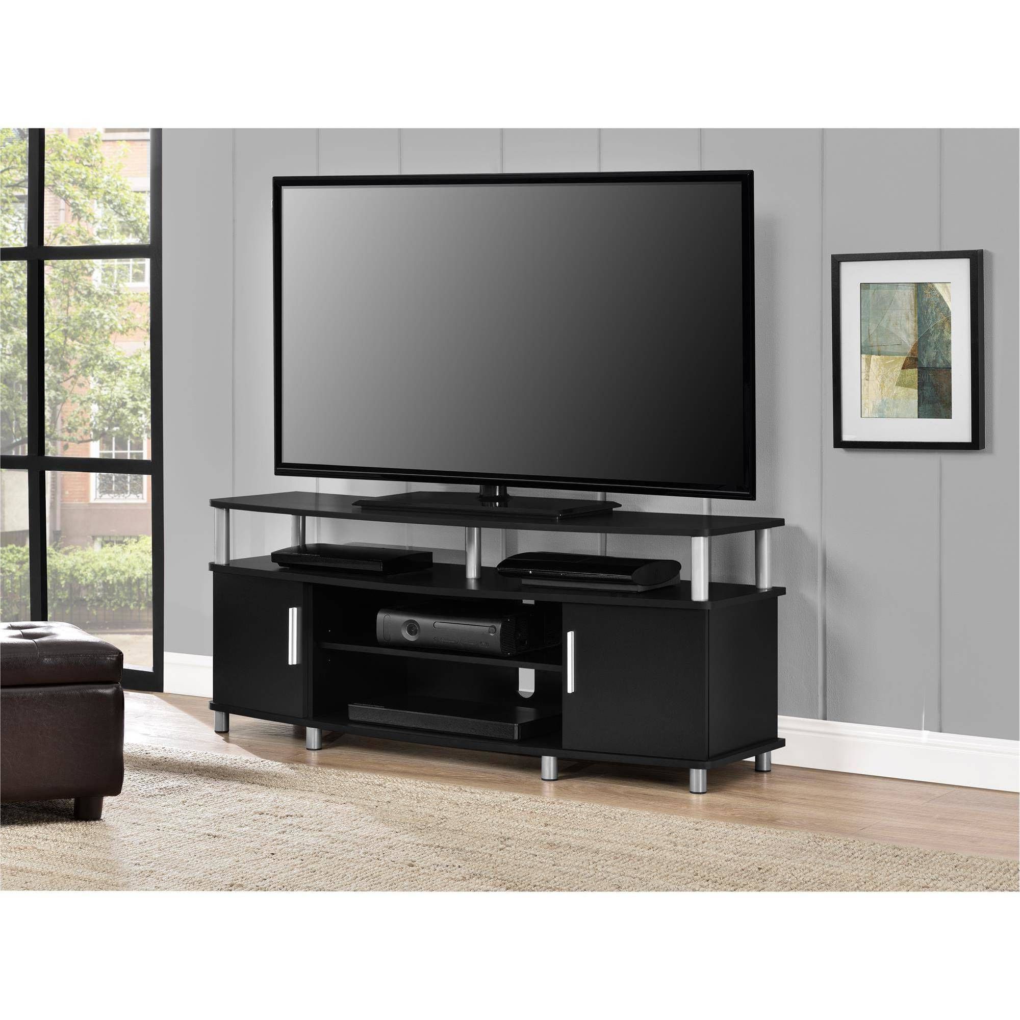 Carson Tv Stand For Tvs Up To 50" Wide, Black – Walmart For Deco Wide Tv Stands (View 4 of 20)