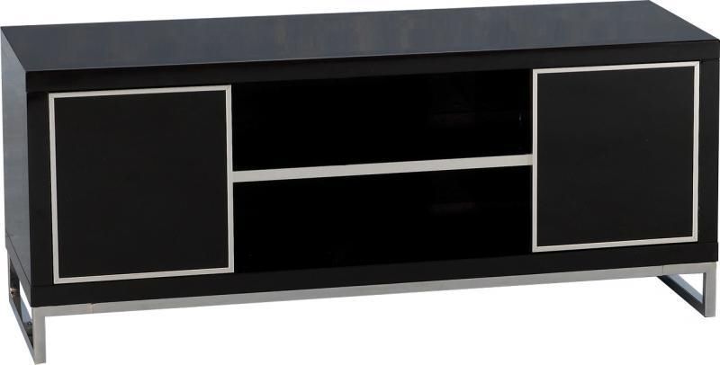 Charisma 2 Door Tv Unit – Black Gloss/chrome – Value Furniture Regarding Charisma Tv Stands (View 2 of 20)