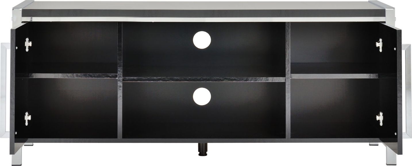 Charisma 2 Door Tv Unit – Black Gloss/chrome With Charisma Tv Stands (View 11 of 20)