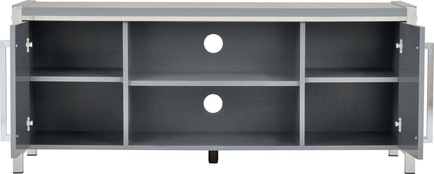 Charisma 2 Door Tv Unit – Grey Gloss/chrome Inside Charisma Tv Stands (Gallery 5 of 20)