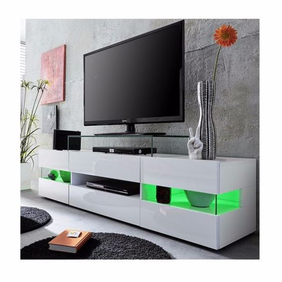China White High Gloss Led Tv Unit Cabinet Stand – China With Regard To Richmond Tv Unit Stands (Gallery 9 of 20)