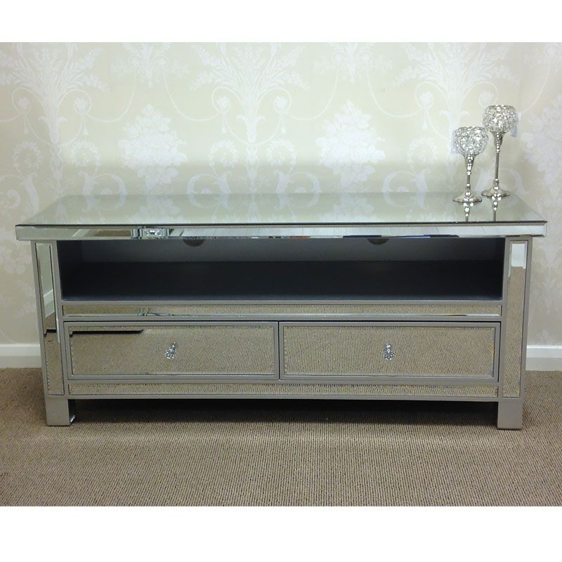 Classic Mirror Mirrored Widescreen Tv Entertainment Stand For Loren Mirrored Wide Tv Unit Stands (Gallery 4 of 20)