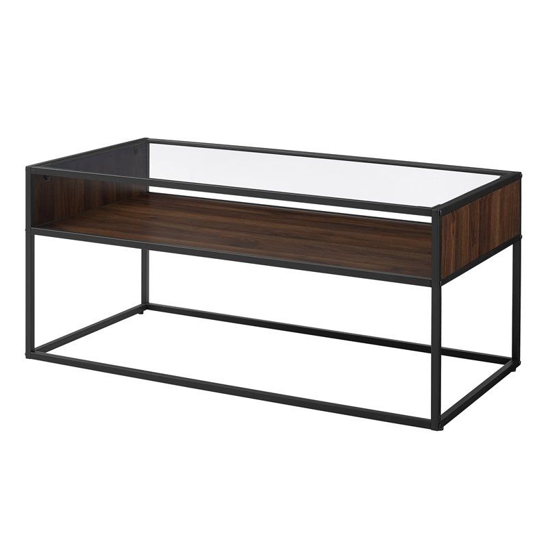 Coffee Table With Shelf, Coffee Table With Shelves | Cymax With Emmett Sonoma Tv Stands With Coffee Table With Metal Frame (View 15 of 20)