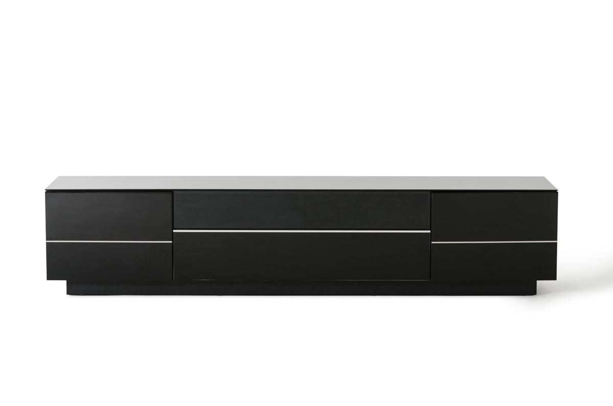 Contemporary Black High Gloss Tv Stand With Stainless In Modern Black Tabletop Tv Stands (Gallery 17 of 20)