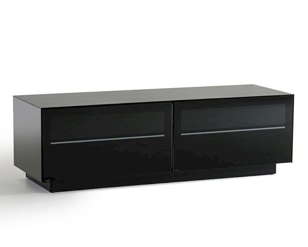 Contemporary Black Matte Lacquer Tv Stand 44ent8152 Intended For Edgeware Black Tv Stands (Gallery 10 of 20)