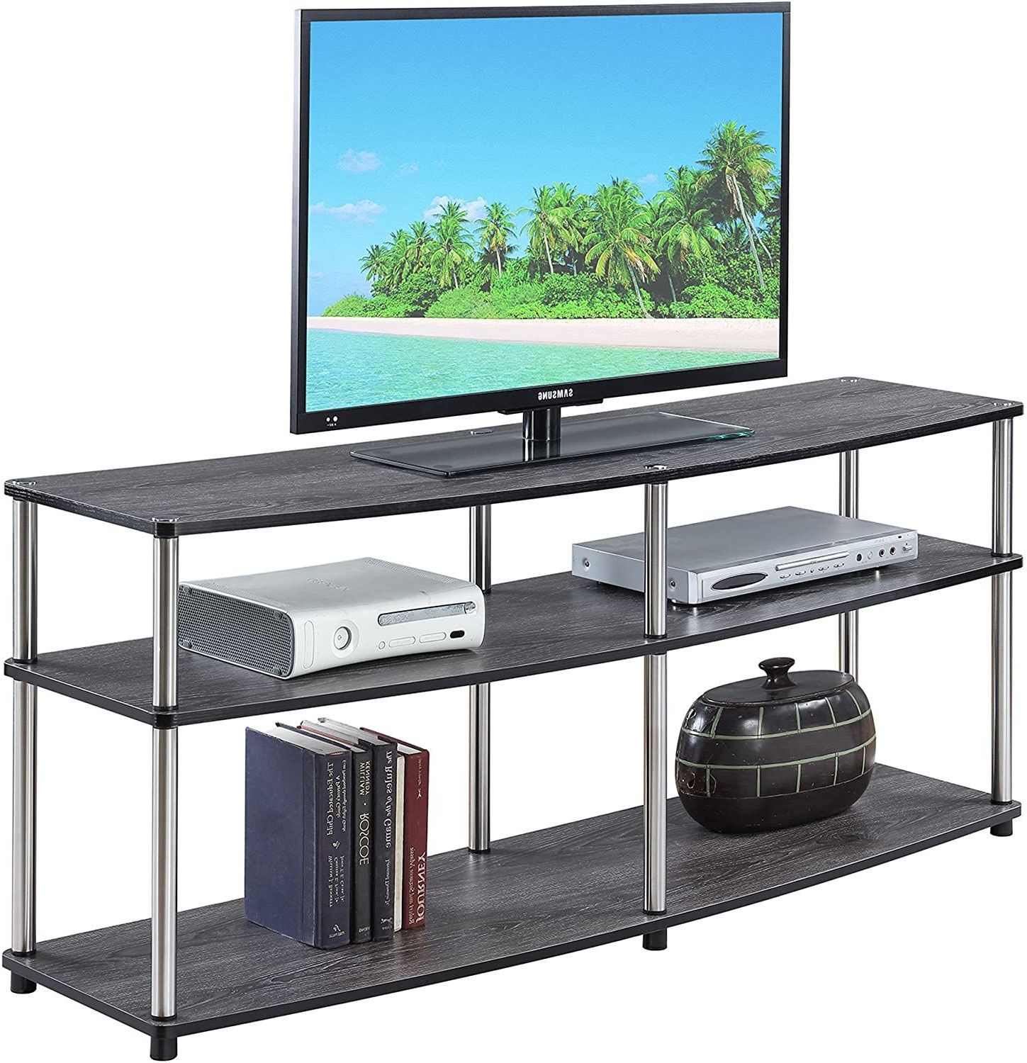 Convenience Concepts Designs2go 3 Tier 60" Tv Stand Throughout Winsome Wood Zena Corner Tv &amp; Media Stands In Espresso Finish (Gallery 9 of 20)