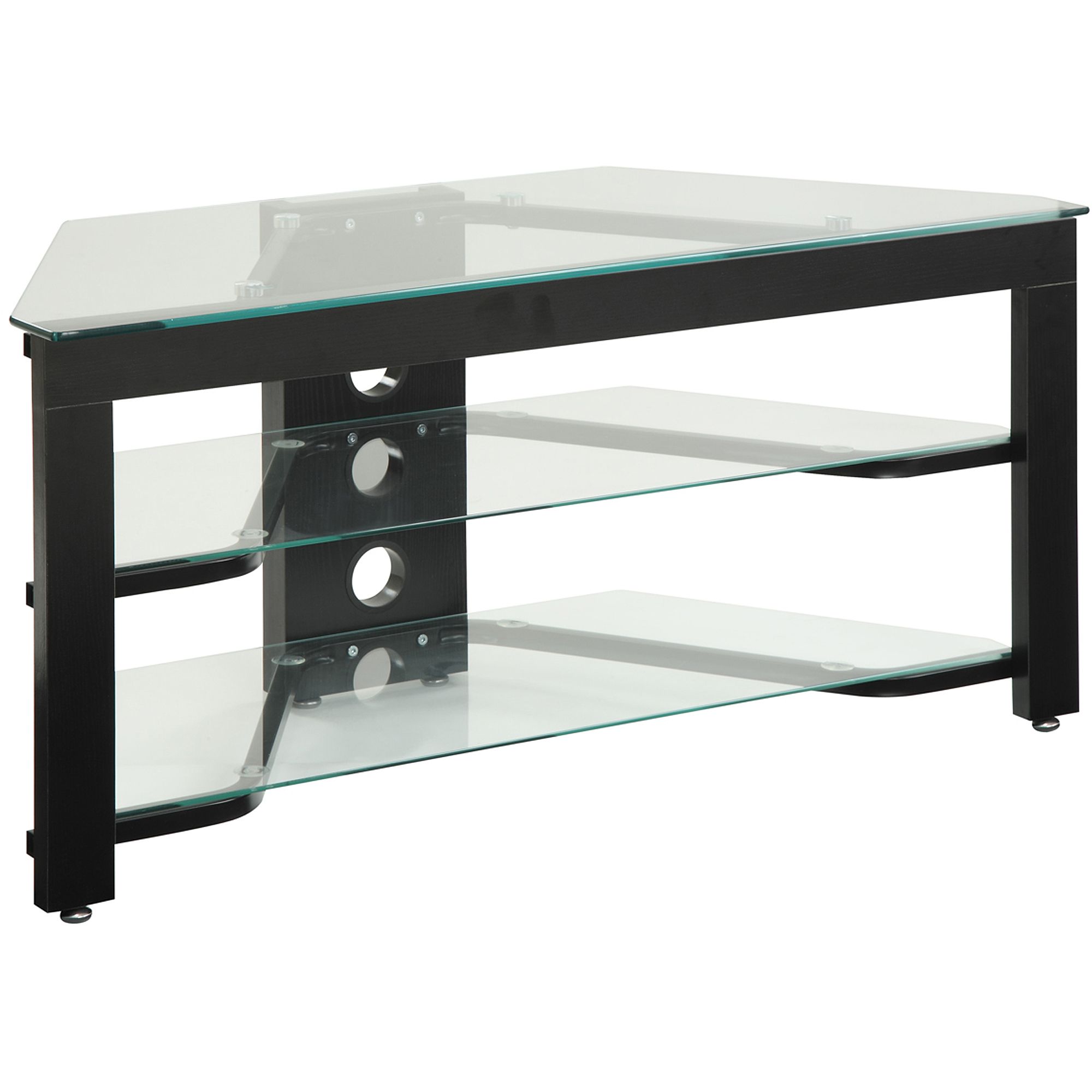Convenience Concepts Designs2go Wood And Glass Tv Stand With Glass Shelves Tv Stands For Tvs Up To 65" (Gallery 20 of 20)