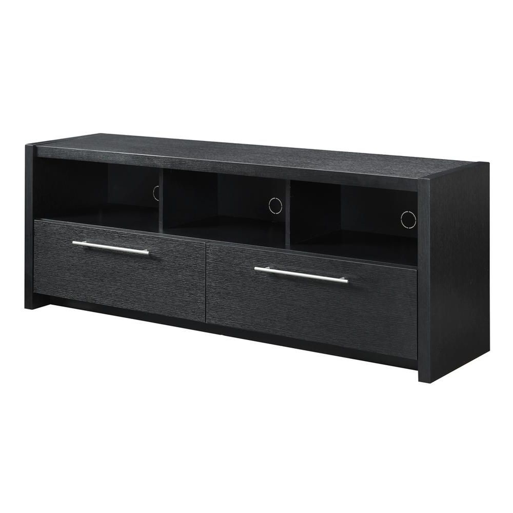 Convenience Concepts Newport 60 In. Black Wood Tv Stand Throughout Convenience Concepts Newport Marbella 60" Tv Stands (Gallery 9 of 20)