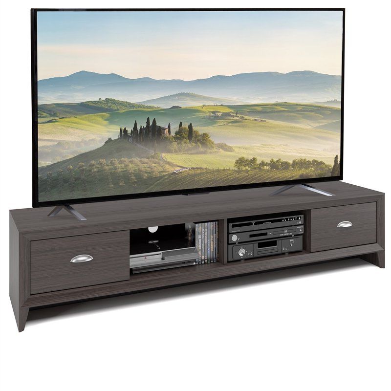 Corliving Lakewood Extra Wide Brown Wood Grain Tv Stand Pertaining To Chromium Extra Wide Tv Unit Stands (View 3 of 20)
